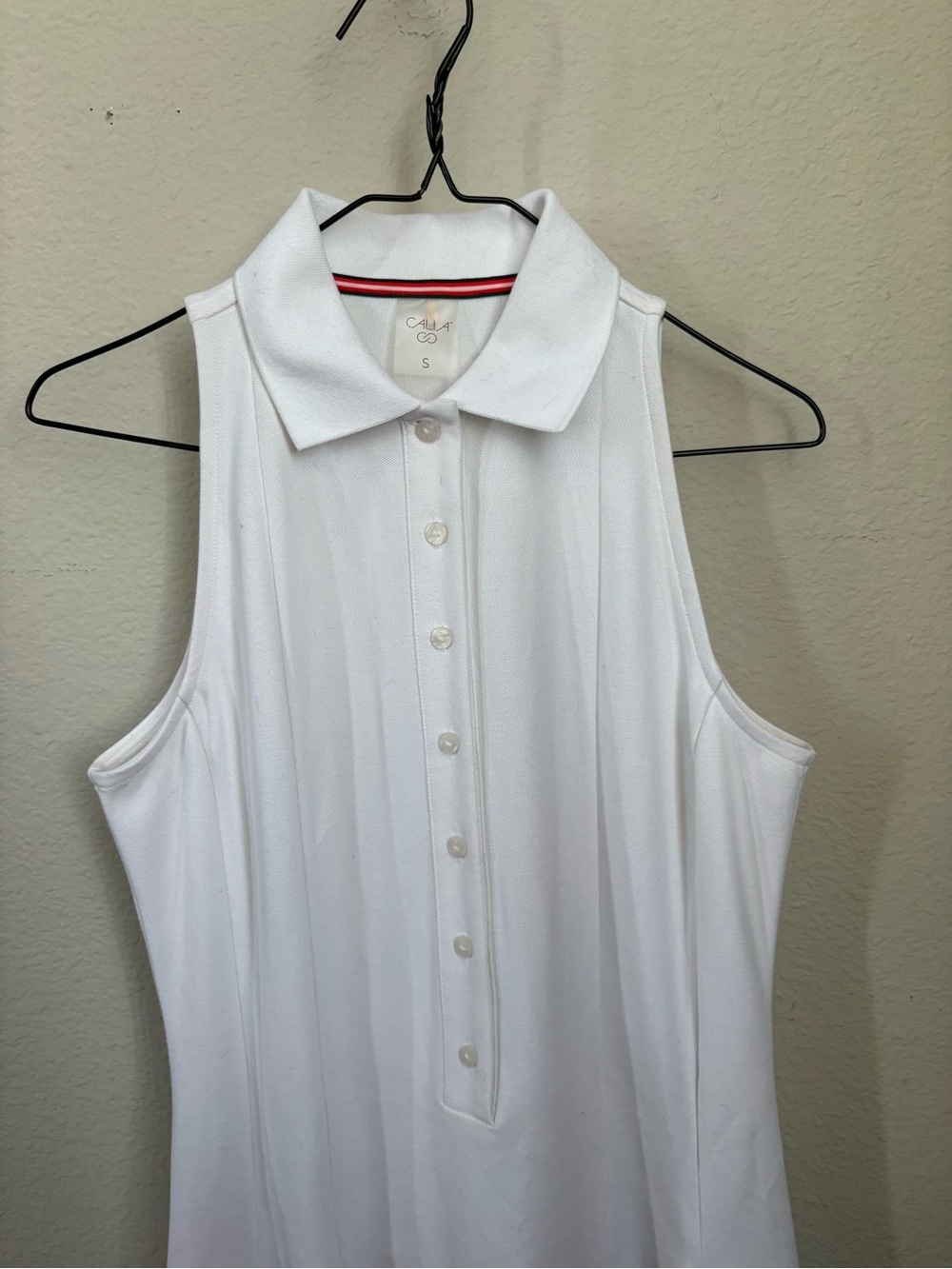 Casual Sleeveless White Polo Mini Dress